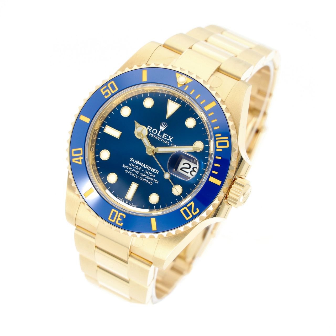 ROLEX - SUBMARINER DATE - GOLD / BLAU - 41MM - FULL SET