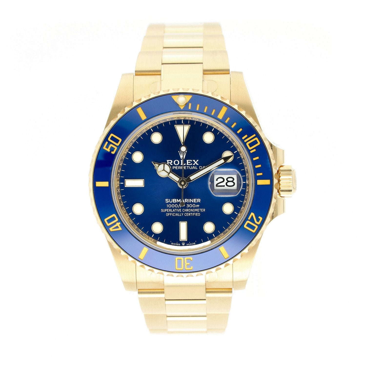 ROLEX - SUBMARINER DATE - GOLD / BLAU - 41MM - FULL SET
