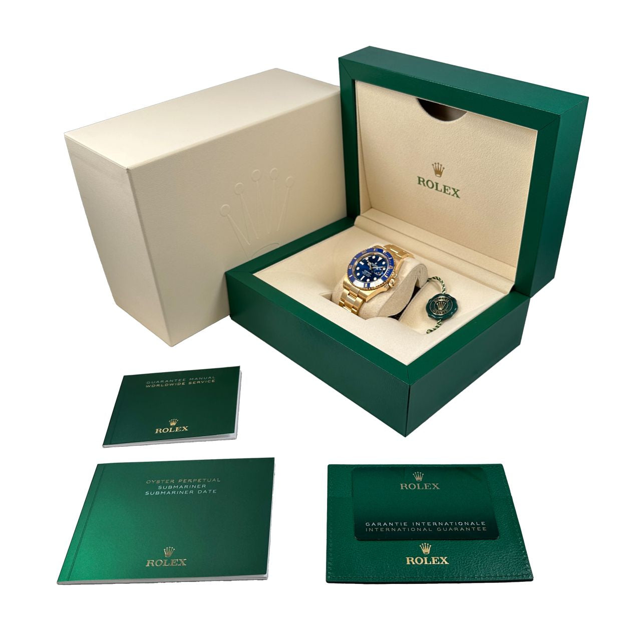ROLEX - SUBMARINER DATE - GOLD / BLAU - 41MM - FULL SET